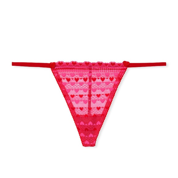 Victoria's Secret Stretch Cotton V-String Panty Pink Fever Medium NEW - Picture 4 of 7